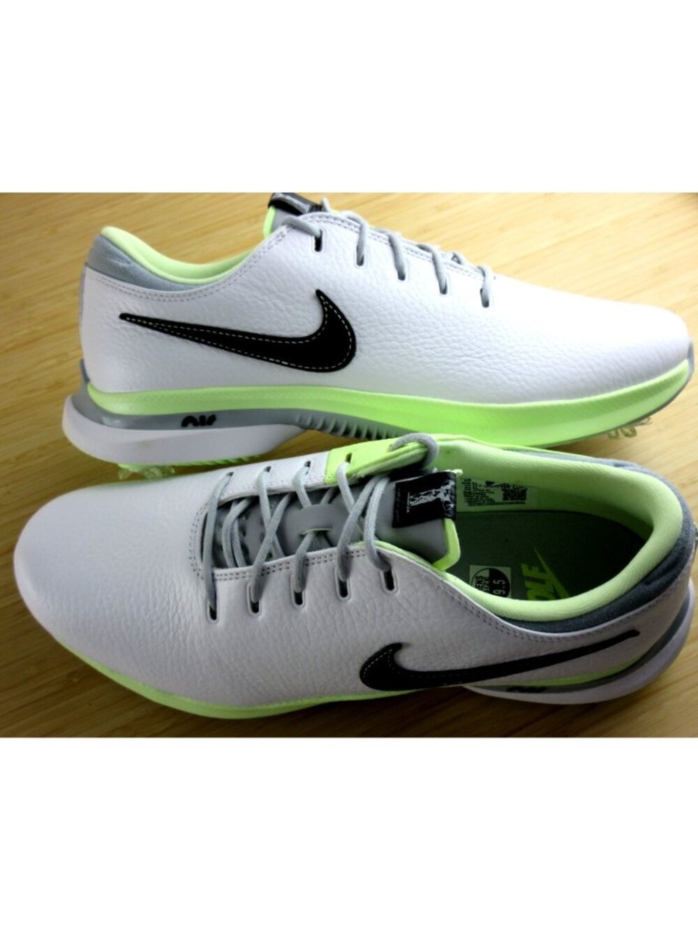 Men's Nike Air Zoom Victory Tour 3 Golf Shoes White Black Barely Volt Size 9.5